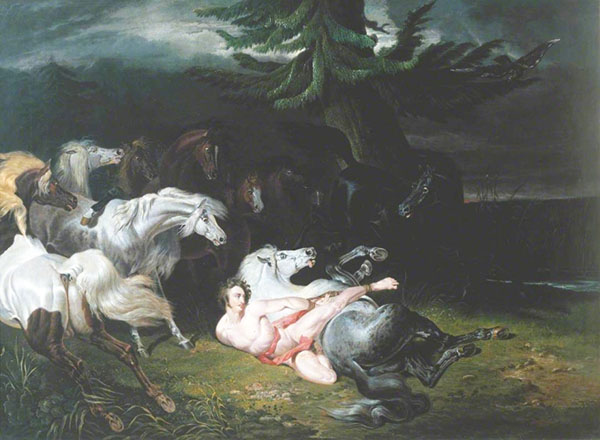 Mazeppa Surrounded by Horses after Horace Vernet | Oil Painting Reproduction