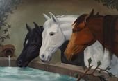 Three Horses at a Drinking Trough By John Frederick Snr Herring