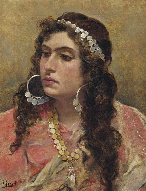 A Gypsy Lady Head and Shoulders | Oil Painting Reproduction