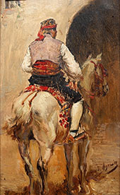A Picador on a Grey Horse By Juan Joaquin Agrasot