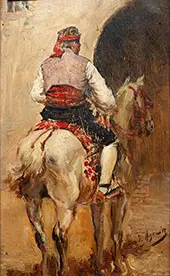 A Picador on a Grey Horse By Juan Joaquin Agrasot
