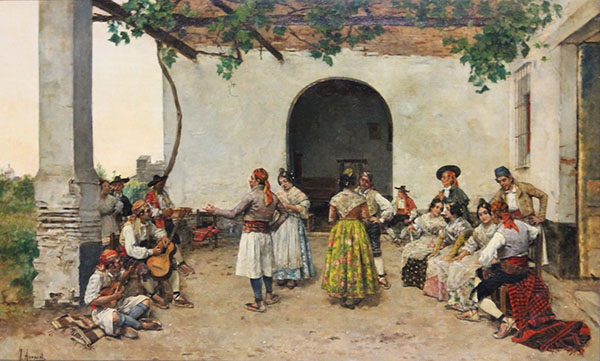 Dancers and Musicians by Juan Joaquin Agrasot | Oil Painting Reproduction