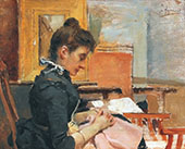 Interior with Breastfeeding Woman By Juan Joaquin Agrasot