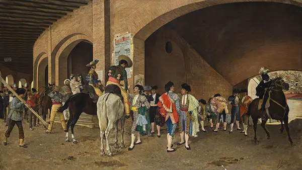 Preparing for The Corrida 1878 By Juan Joaquin Agrasot
