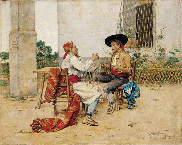 Two Inhabitants of The Valencia Huerta 1880 By Juan Joaquin Agrasot