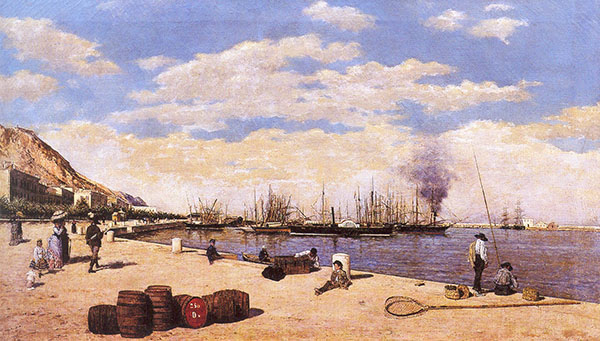 View of The Port of Alicante 1875 | Oil Painting Reproduction