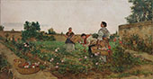 Women Picking Flowers 1895 By Juan Joaquin Agrasot
