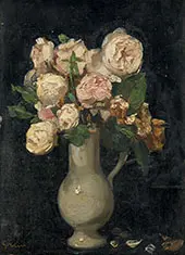 Nature Morte aux Fleurs Huile sur Panneau By Jules Alexandre Grun