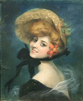 Portrait of Woman 1890 By Jules Alexandre Grun