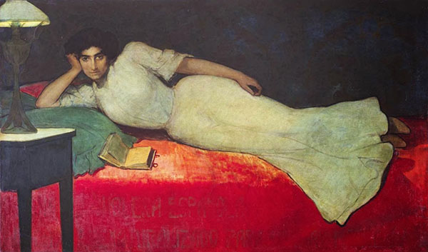 Reading by Julio Romero de Torres | Oil Painting Reproduction