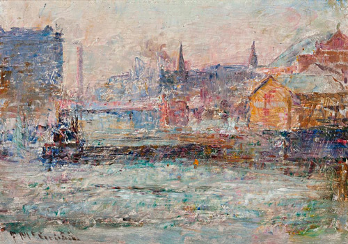 Little Dock, Melbourne, 1914 | Oil Painting Reproduction