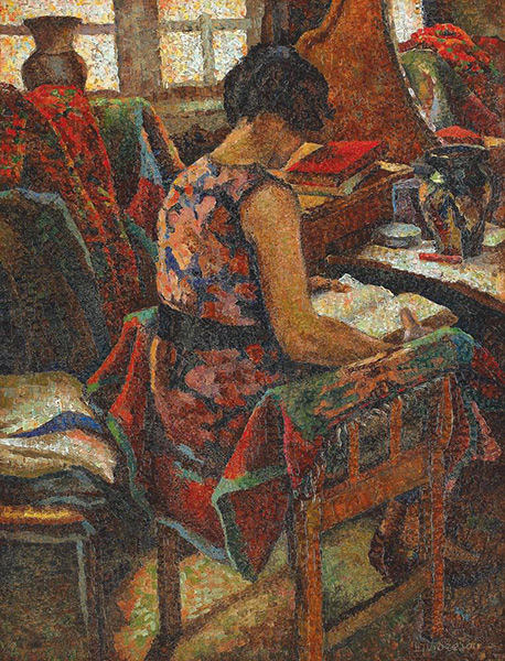 Lectura by Leon Viorescu | Oil Painting Reproduction