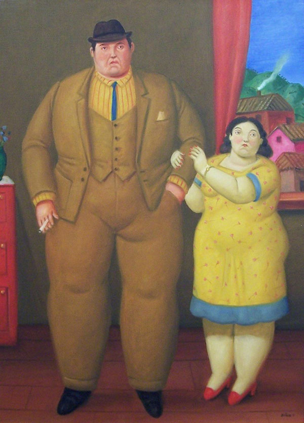 A Couple by Fernando Botero | Oil Painting Reproduction