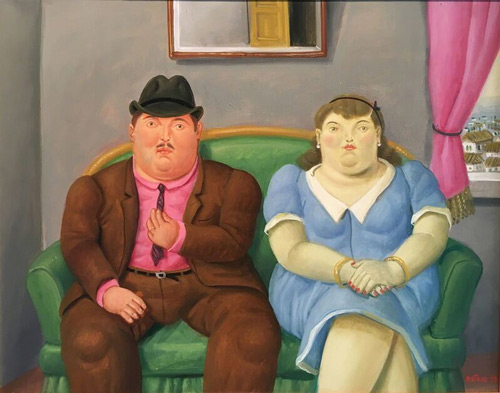 Couple On A Sofa by Fernando Botero | Oil Painting Reproduction