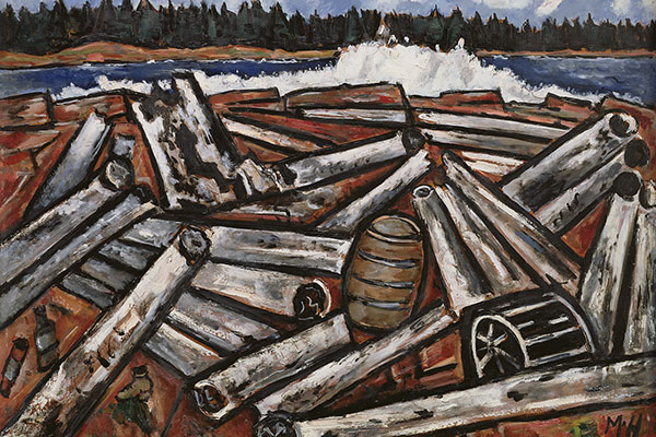 Log Jam Penobscot Bay 1940 by Marsden Hartley | Oil Painting Reproduction