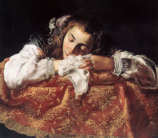 Sleeping Girl by Domenico Fetti | Oil Painting Reproduction