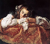 Sleeping Girl By Domenico Fetti