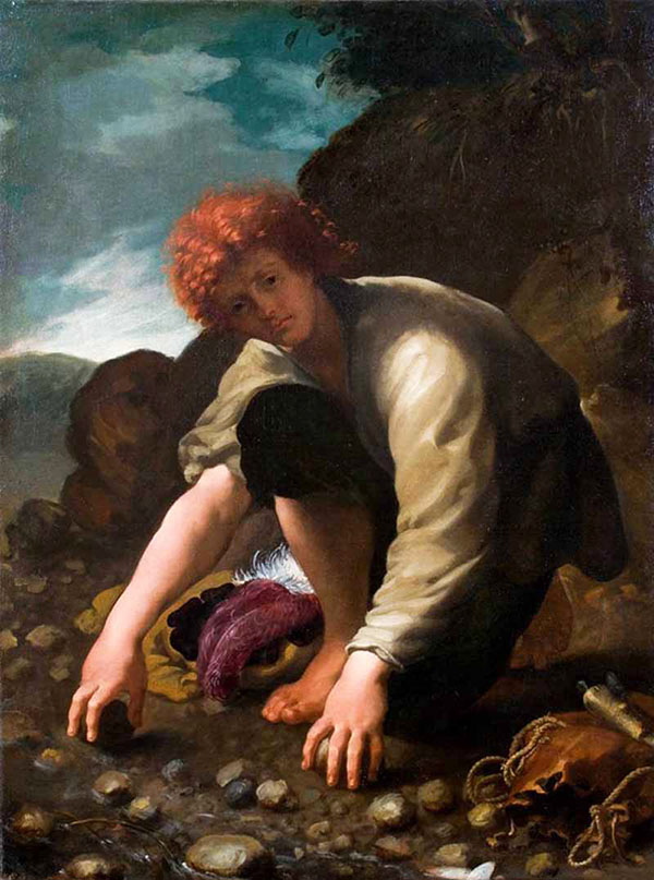 The Young David Gathering Stones for his Slingshot | Oil Painting Reproduction