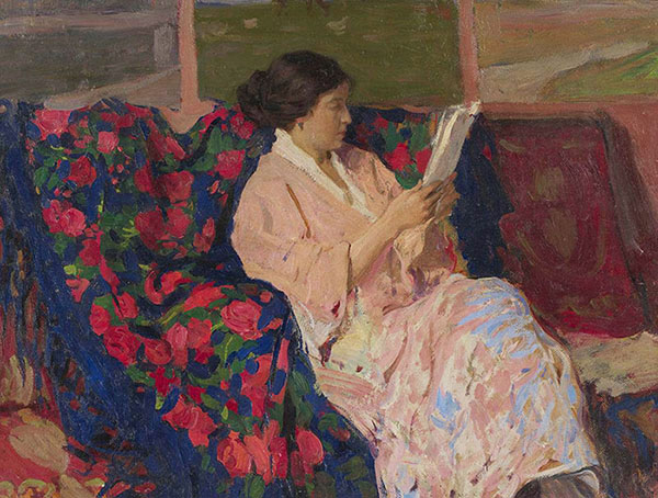 The Morning Paper by Arnold Lakhovsky | Oil Painting Reproduction