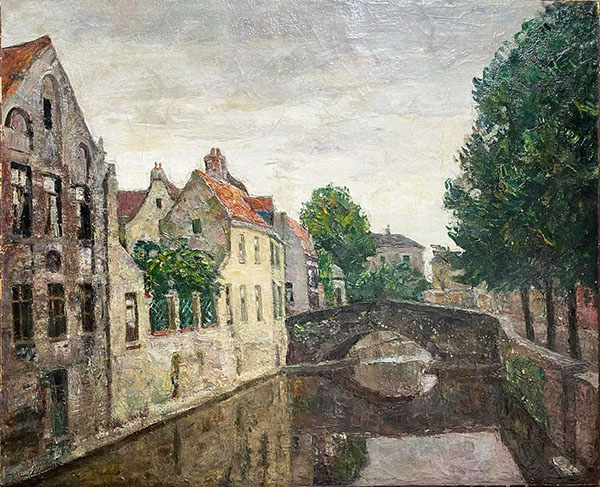 View of The Canal by Arnold Lakhovsky | Oil Painting Reproduction