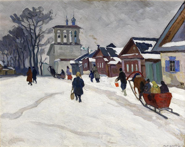 Winter Scene by Arnold Lakhovsky | Oil Painting Reproduction