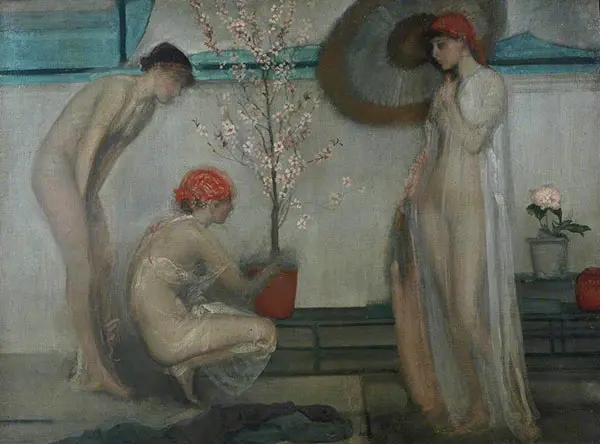 Three Figures Pink and Grey By James McNeill Whistler