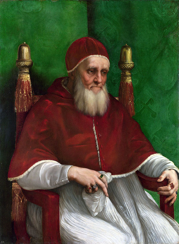 Portrait of Pope Julius II c1512 by Raphael | Oil Painting Reproduction