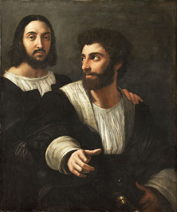 Self Portrait with A Friend c1518 by Raphael | Oil Painting Reproduction