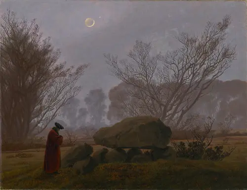 Walk At Dusk c1830 By Caspar David Friedrich