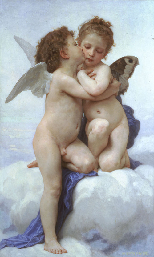 L'Amour et Psyche, Enfants 1890 (Cupid and Psyche) | Oil Painting Reproduction