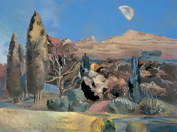 Landscape of The Moons First Quarter By Paul Nash
