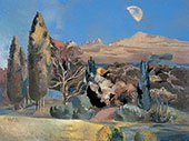 Landscape of The Moons First Quarter By Paul Nash