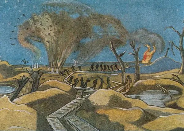 Shelling The Duckboards By Paul Nash