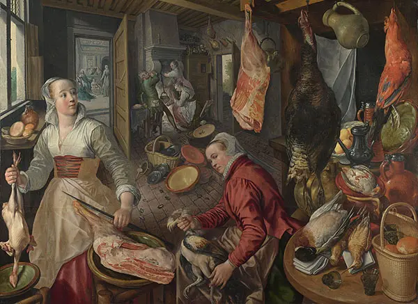 Jesus at The Home of Martha and Mary By Joachim Beuckelaer