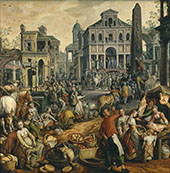 Market Scene with Ecce Homo By Joachim Beuckelaer