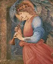 An Angel Playing a Flageolet 1878 By Sir Edward Coley Burne-Jones