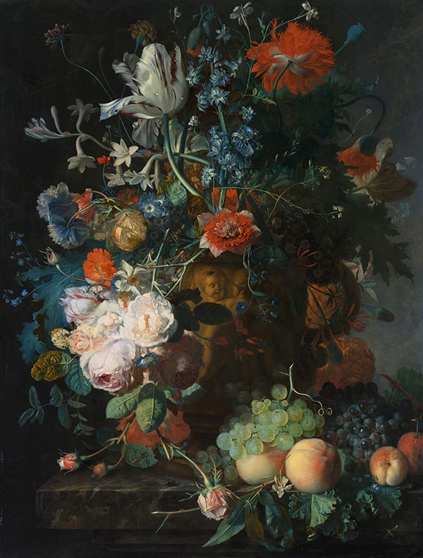 Flowers and Fruits by Jan Van Huysum | Oil Painting Reproduction
