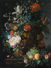 Still Life with Flowers and Fruit c1715 By Jan Van Huysum