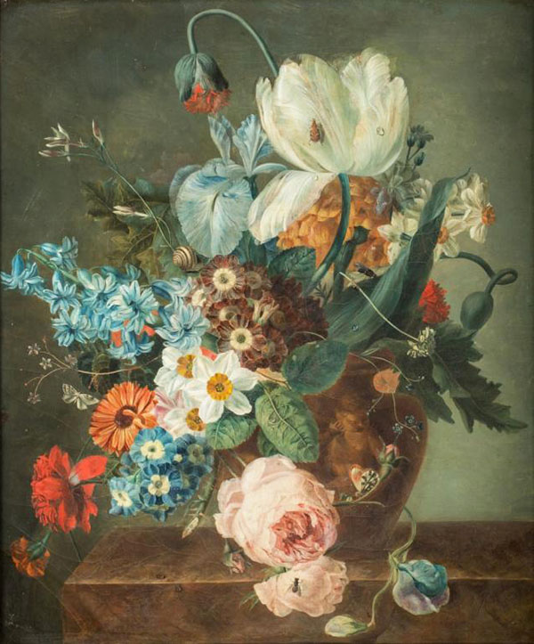 Flowers in Vase by Iphigenie Milet-Moreau | Oil Painting Reproduction