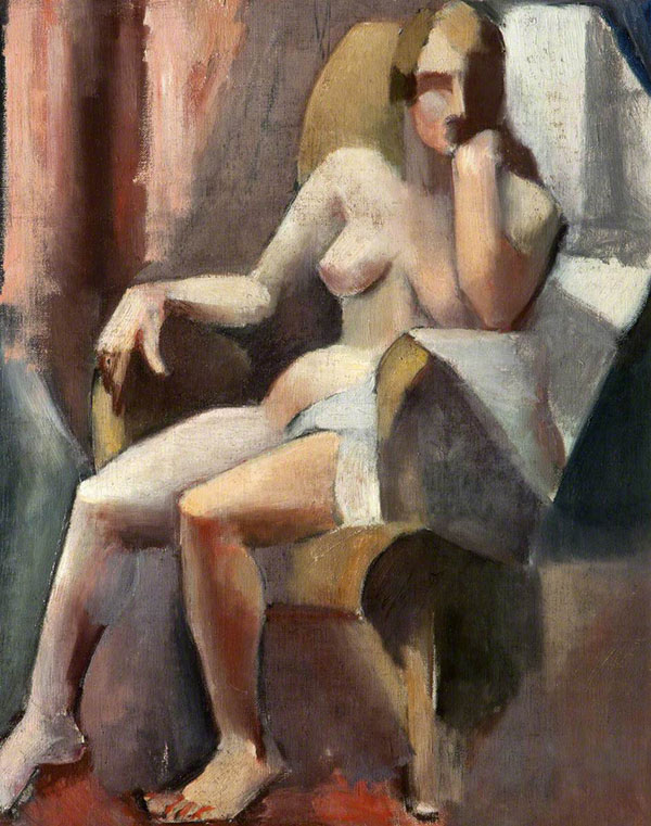 Seated Female Nude by Mainie Jellett | Oil Painting Reproduction