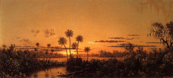 Florida River Scene Early Evening After Sunset 1887 | Oil Painting Reproduction