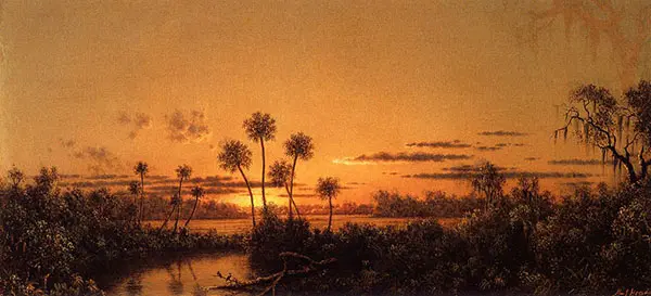 Florida River Scene Early Evening After Sunset 1887 By Martin Johnson Heade