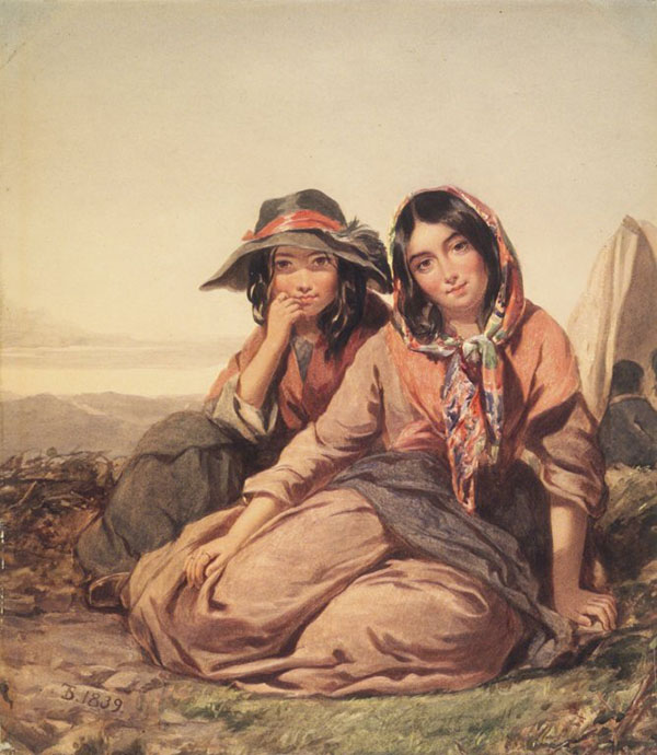 Gypsy Maidens 1839 by Thomas Sully | Oil Painting Reproduction