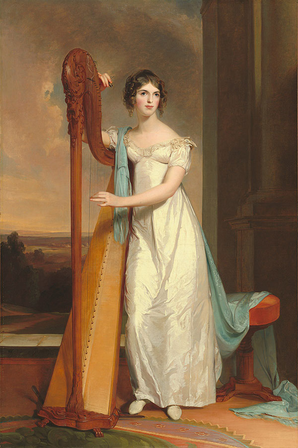 Lady with a Harp 1818 by Thomas Sully | Oil Painting Reproduction