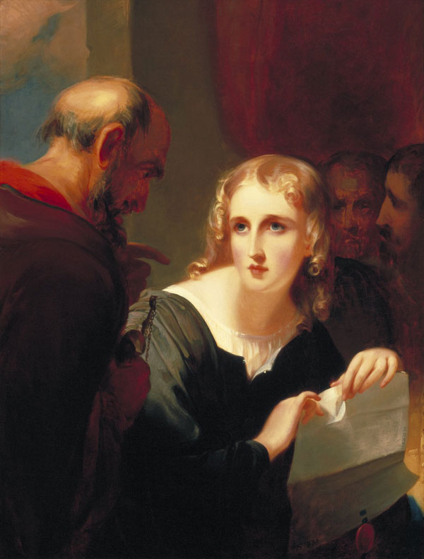 Portia and Shylock 1835 by Thomas Sully | Oil Painting Reproduction