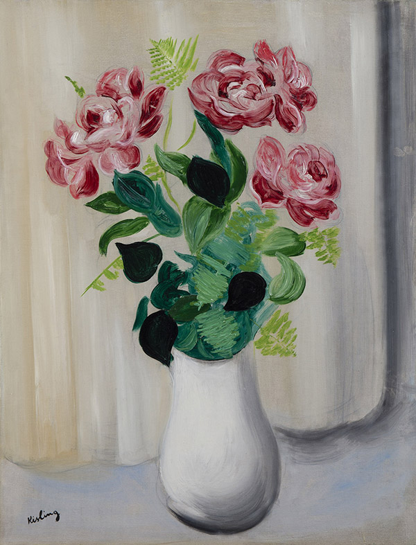 Bouquet de Fleurs c1925 by Moise Kisling | Oil Painting Reproduction