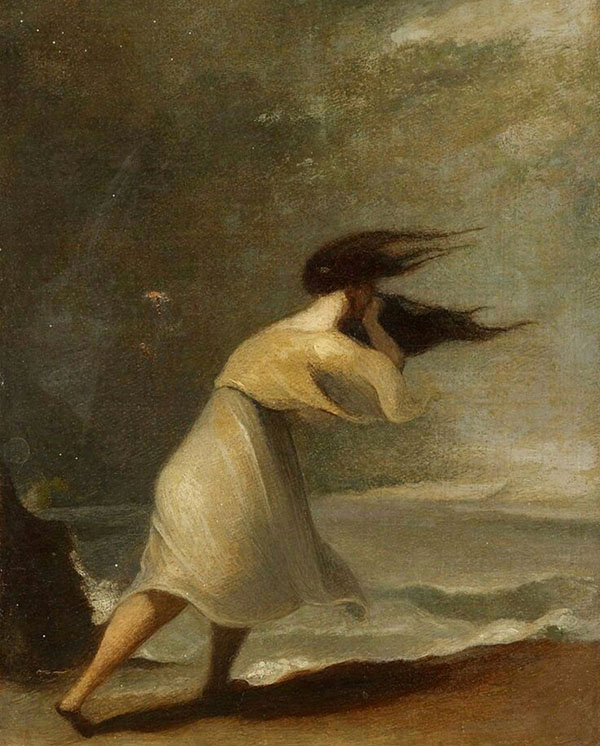 Windy day at the Beach 1862 by Thomas Sully | Oil Painting Reproduction