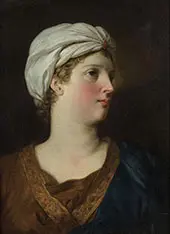 Head of Woman Wearing a Turban By Pierre Subleyras