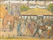 Drawing Gorman Brothers Circus 1928 By Reynolds Beal