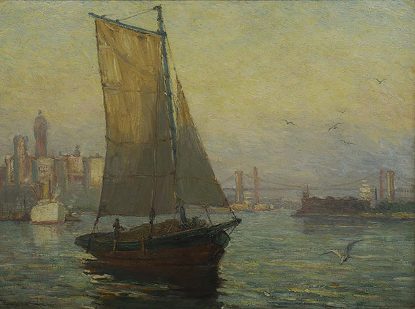 East River New York City 1910 by Reynolds Beal | Oil Painting Reproduction